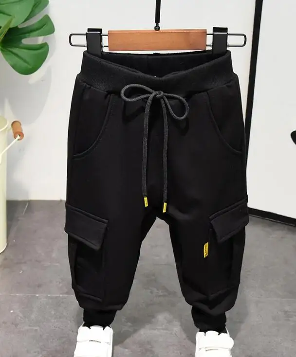 pants Новые детские модные комплекты одежды для мальчиков осенне-зимний костюм из 2 предметов пальто с капюшоном, одежда брендовые хлопковые спортивные костюмы для детей возрастом от 2 до 6 лет - Цвет: pants