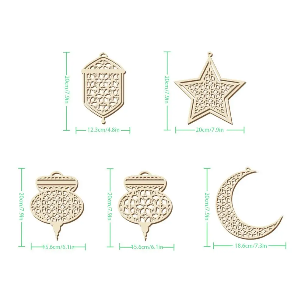 

Eid Mubarak Pendant Eid Mubarak Festival Party Decor Supplies Smooth Nontoxic Home Decoration for Doors Windows