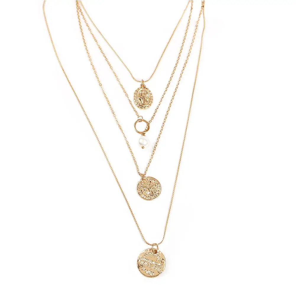 Женское нежное модное крутое геометрическое металлическое многослойное