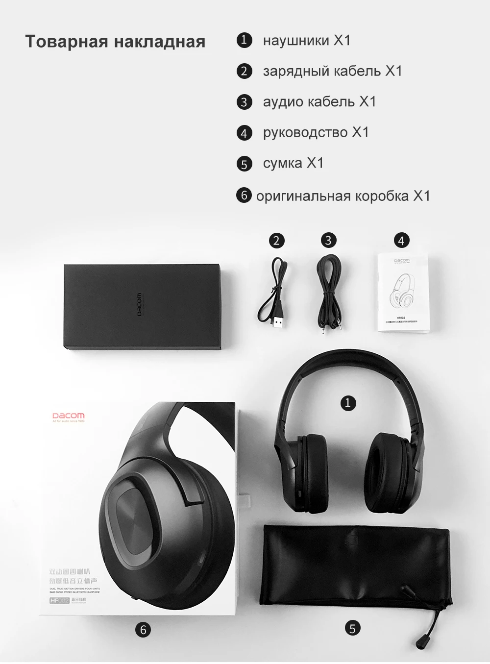 Dacom HF002 наушники Bluetooth наушники беспроводные наушники 5,0 67Hrs наушники с микрофоном для телефонов компьютера