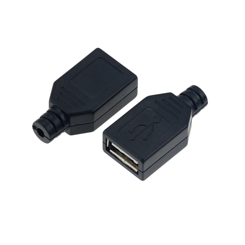 10 шт. 4-контактный разъем USB типа А с черной пластиковой крышкой | Обустройство