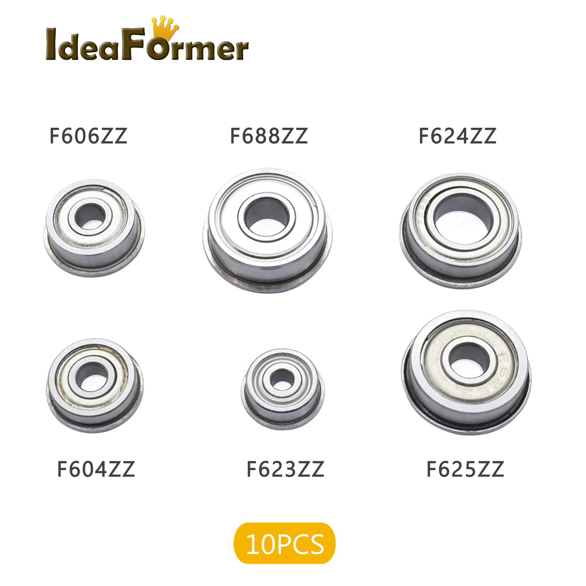 10 шт. F688ZZ F604ZZ F606ZZ F623ZZ F624ZZ F625ZZ фланцевый фланец с глубоким желобом