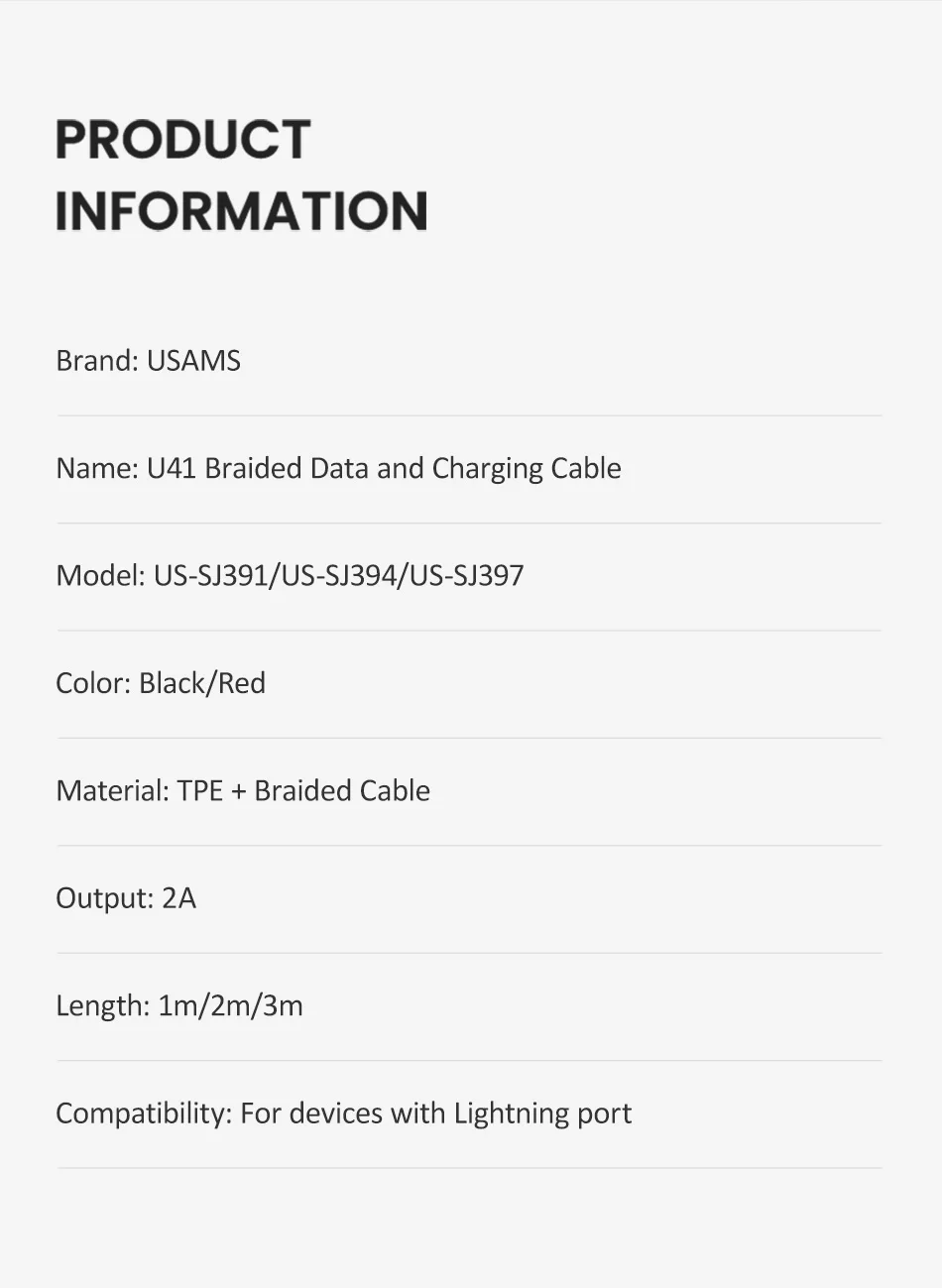 Зарядный кабель для iPhone X 8 7 6s Plus USAMS USB зарядное устройство кабель для передачи данных USB шнур Адаптер для iPhone 6 7 XS телефон