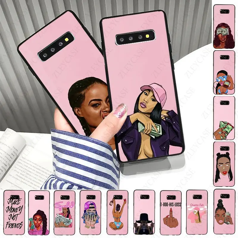 Черный американский чехол для телефона с монетами KDMOJI KASH DOLL samsung s10 s20fe s9 s30 s20 s21plus