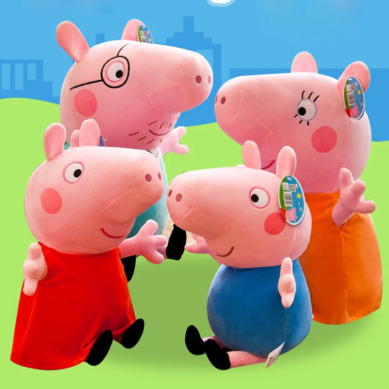 Чучела Peppa Джордж папа мама свинка Семья плюшевые куклы BBC Мультфильм Пеппа