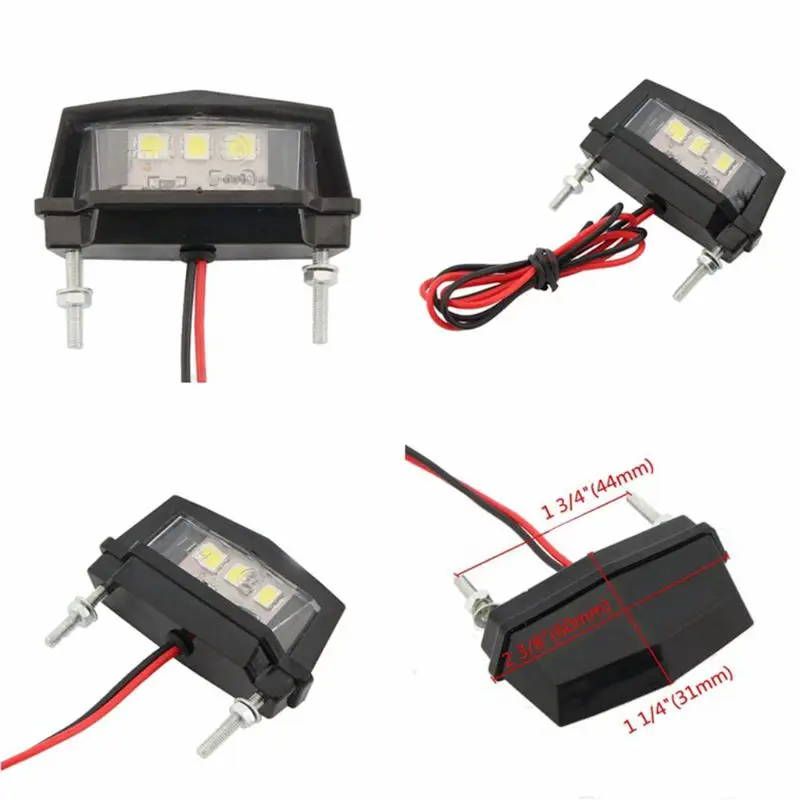 

12V Motorcycle License Plate LED light Waterproof Motorcycle License Light