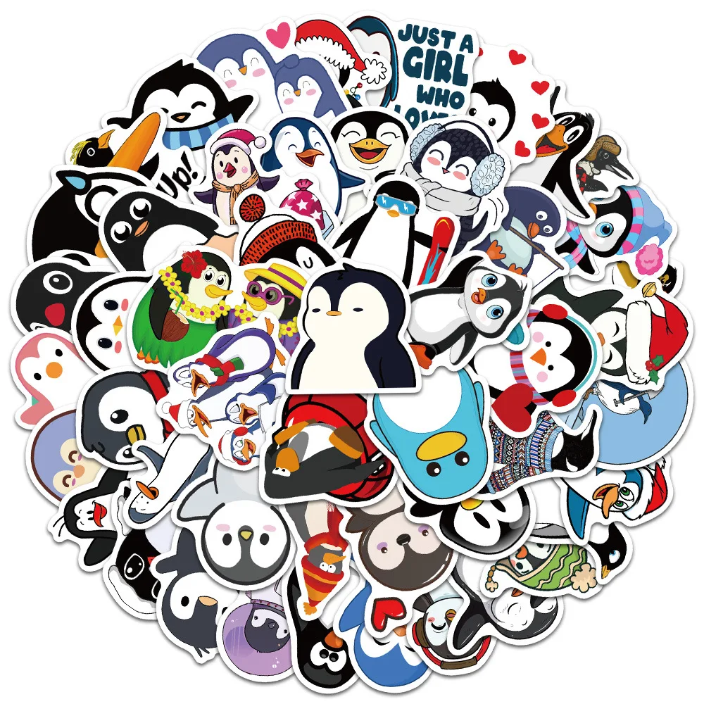 

50pcs Cartoon Japanese Anime Penguin Stickers Waterproof Cute Decal Sticker for Suitcase Laptop Guitar Skateboard Graffiti