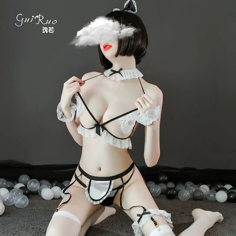 Пикантная юбка с кружевом в японском Корейском стиле для сексуальных