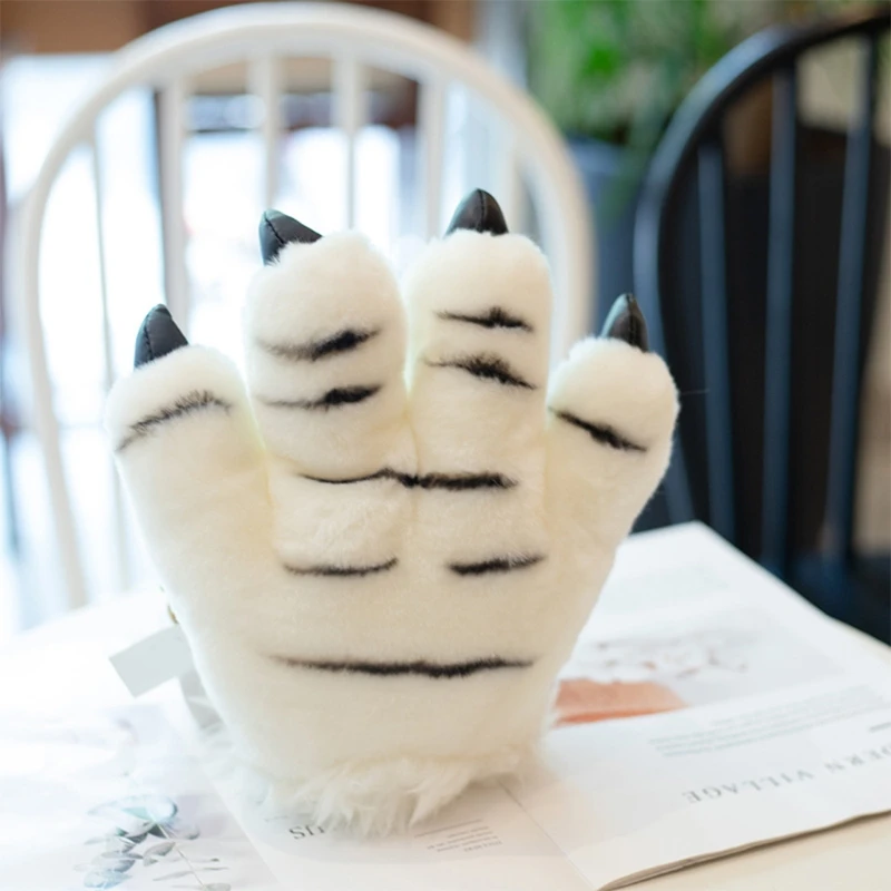 

Plush Tiger Cosplay Costume Set Cute Ears Headband Animal Paw Gloves Party Props T5UF