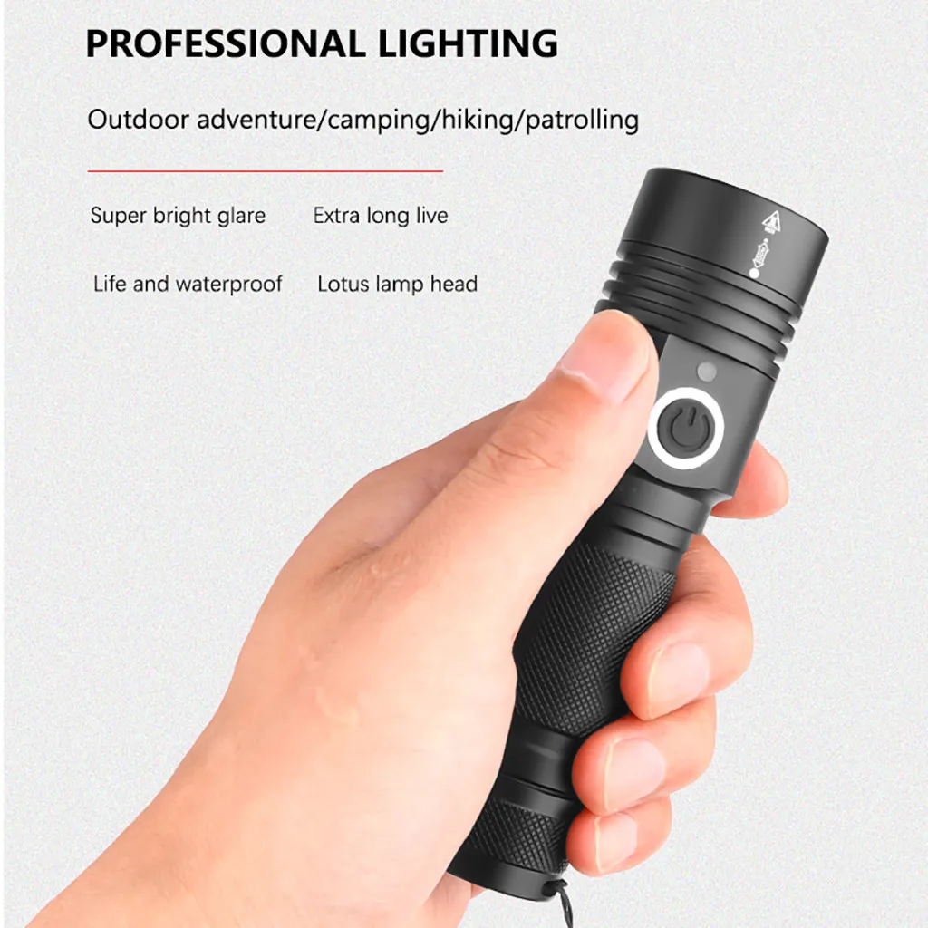 Aluminum Alloy XHP50 LED Flashlight 4 Modes Outdoor Torch Charge display Taschenlampe Jagdlampe Camping Lampe 1x18650 Battery | Лампы и