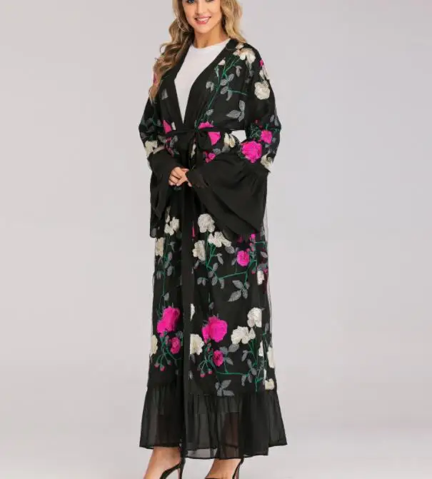 

fashion Muslim cardigan Middle East embroidery stitching abaya
