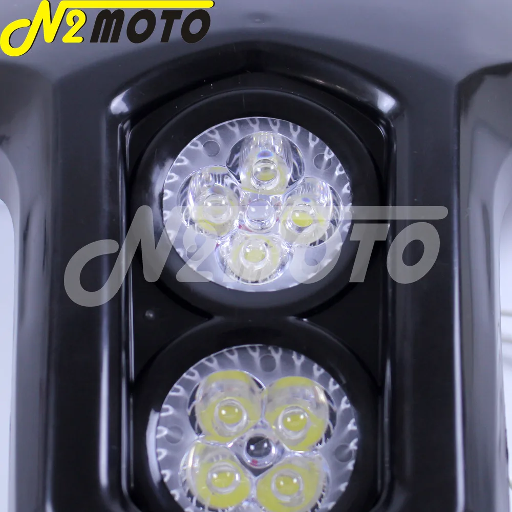 Мотоциклетная черная двойная светодиодная фара передняя обтекатель для Honda Yamaha