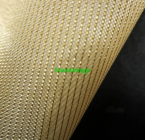 Высококачественная золотистая блестящая жесткая металлическая сетчатая ткань