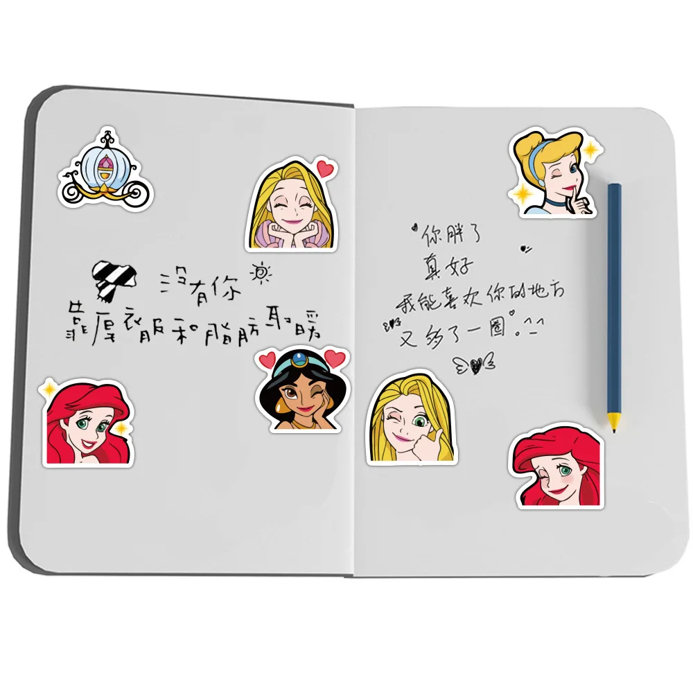 

40pcs princess stickers children's cartoon mobile phone water cup suitcase waterproof hand account sticker bag Girls Gifts