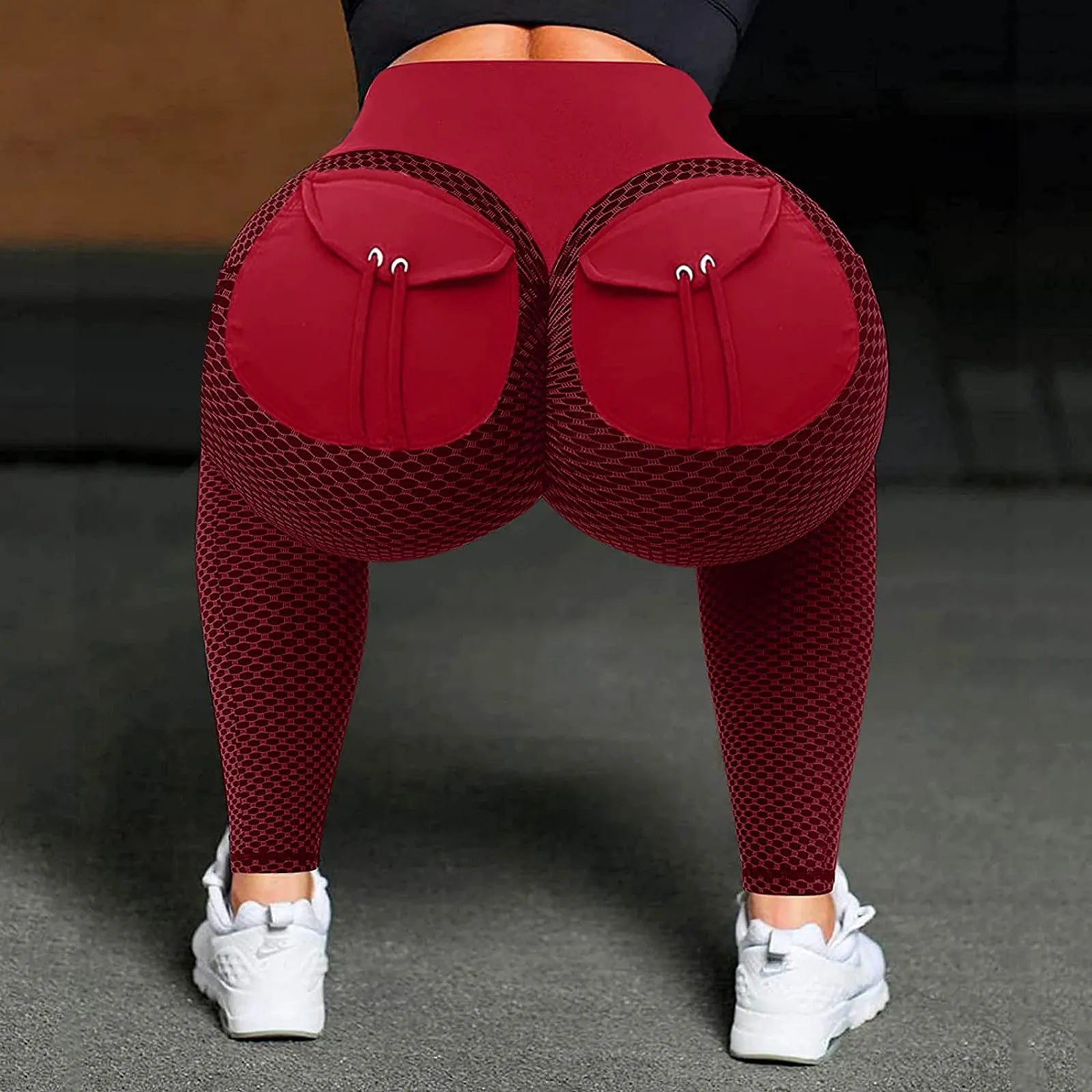 

DAIGELO Womens Stretch Yoga Leggings Fitness Running Gym Sports Pocket Active Pants High Wasit Pants Push Up Leggings Female