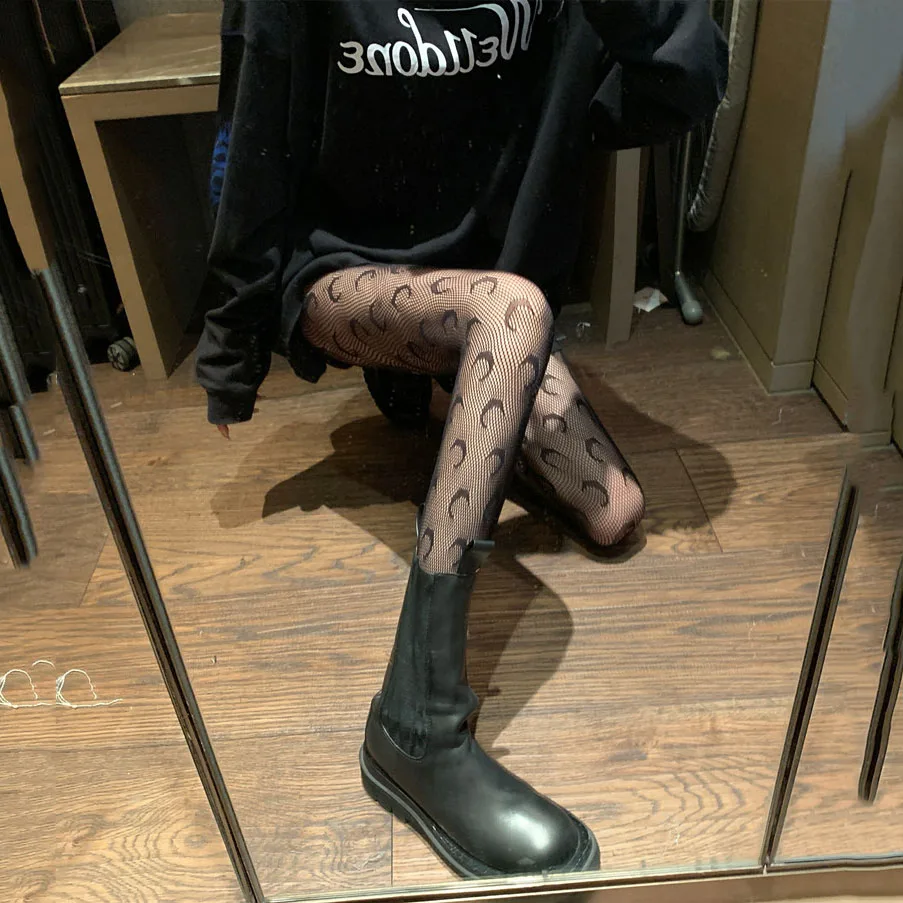 Пикантные ажурные чулки The Moon Осенние тонкие колготки шелковые носки женские