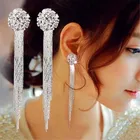 Горячие корейские модные украшения личность темперамент серьги с кисточками и кристаллами Свадебные серьги для женщин длинные сережки Oorbellen
