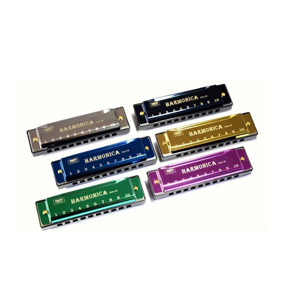 

10 Holes Key Of Blues Harmonica Kids Beginner Musical Instrument Educational Toy Metal + Plastic Woodwind Instruments