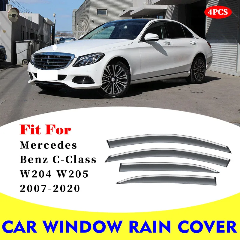 FOR Mercedes BENZ C Class W204 W205 C200 car rain shield deflectors awning trim cover exterior car-styling accessories parts