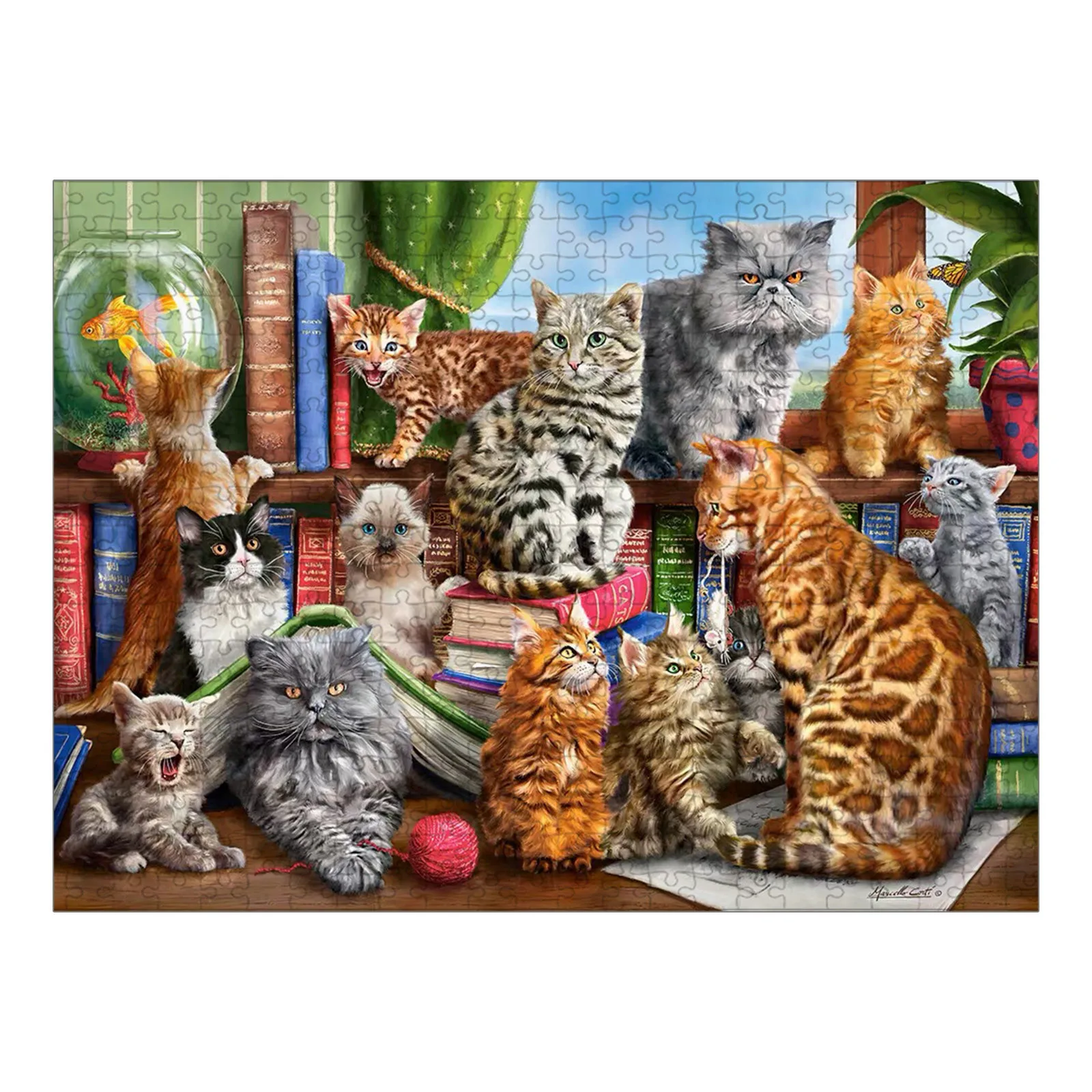

HIINST Adults Decompression Puzzles 1000 Piece Cats pattern Large Jigsaws Puzzle Game Interesting Toys Kids Gift