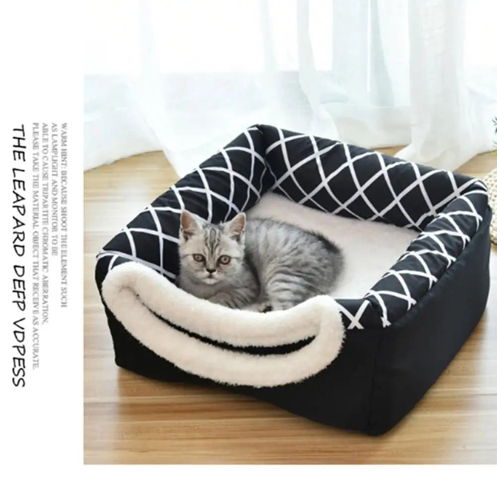 

Pet Dog Cat House Tent Kennel Doggy Fashion Winter Warm Soft Cushion Basket Animal Bed Cave Pet Products