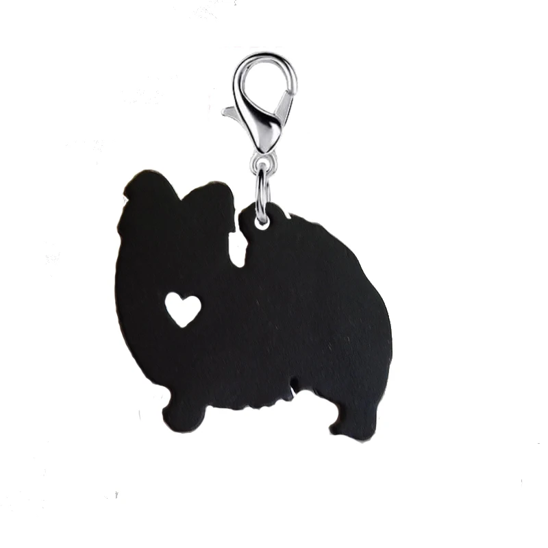 

Collares Colar Black dog Key chain with 11mm lobster clasp Fashion jewelry Keychains accessories for women