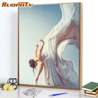 ruopoty 6075cm painting by number dancer girl handpainted oil painting figure on canvas home decor unique gift