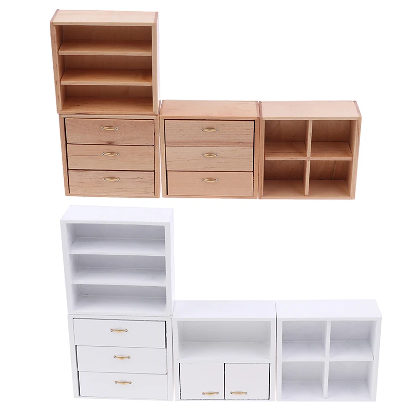 

1:12 Dollhouse Miniature Furniture Living Room Cabinet With 4 Section