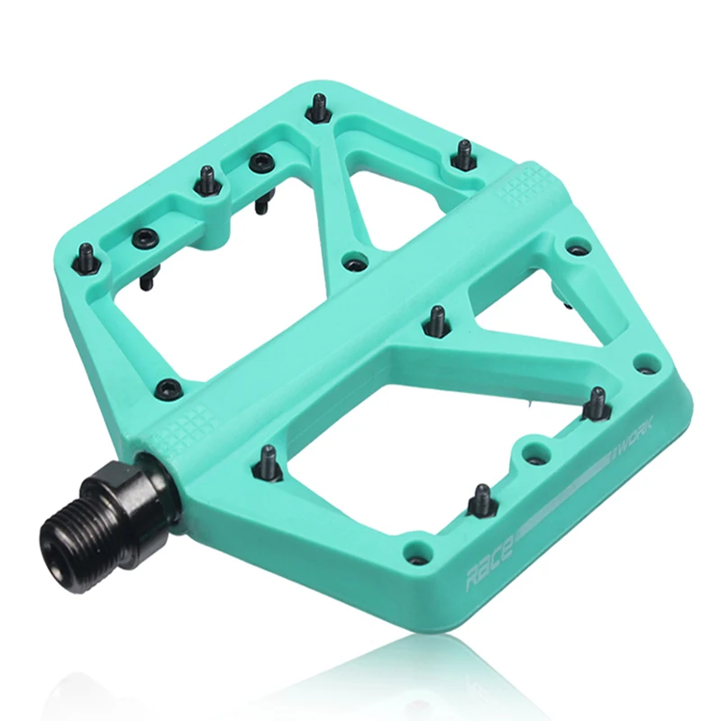 Racework Bicycle Pedals Mtb Nylon Platform Footrest Flat Mountain Bike Paddle Grip Pedalen Bearings Footboards Cycling Foot Hold