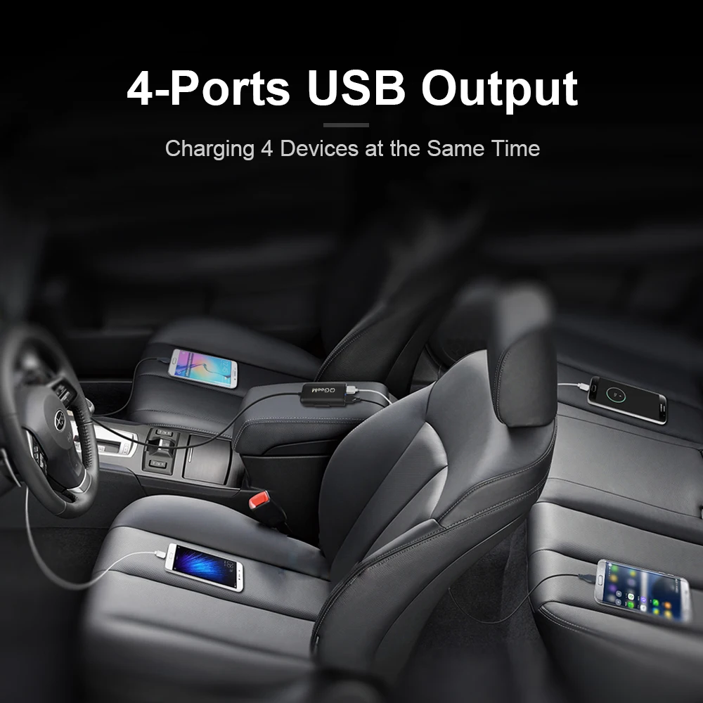 QGEEM 4 USB QC 3 0 Автомобильное зарядное устройство Быстрая зарядка быстрое переднее