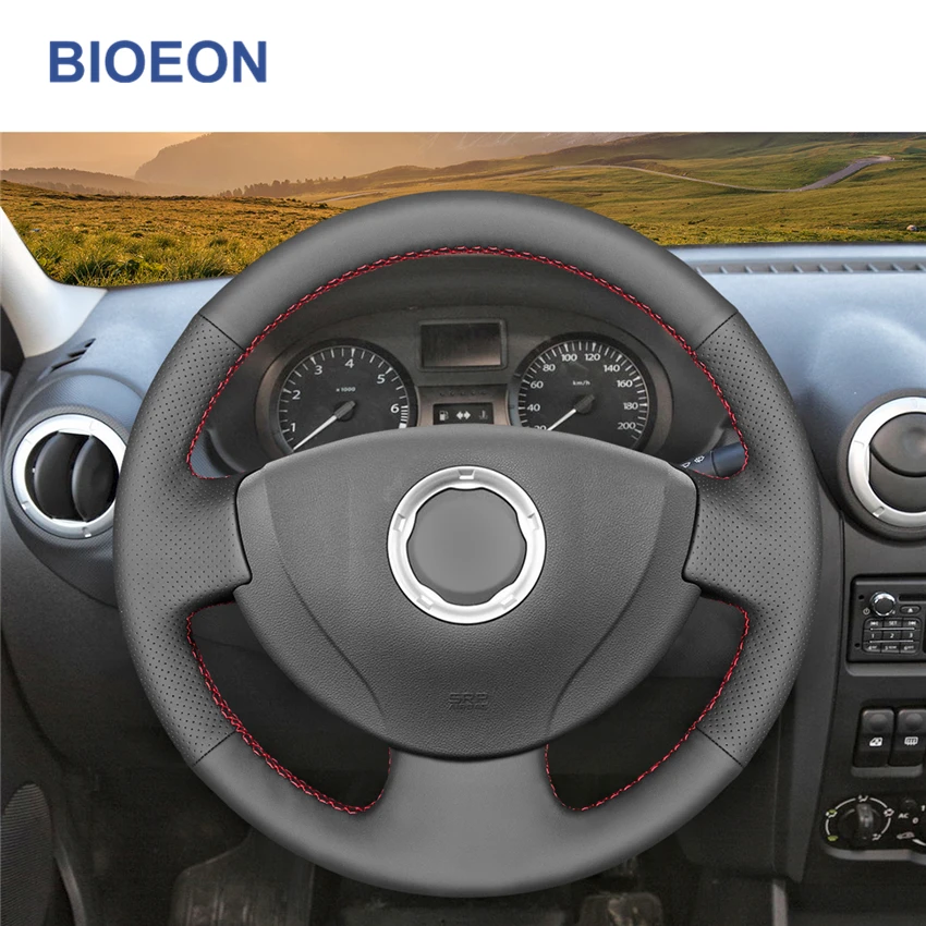 Чехол рулевого колеса автомобиля из искусственной кожи для Renault Logan 1 Sandero Clio 2 Lada