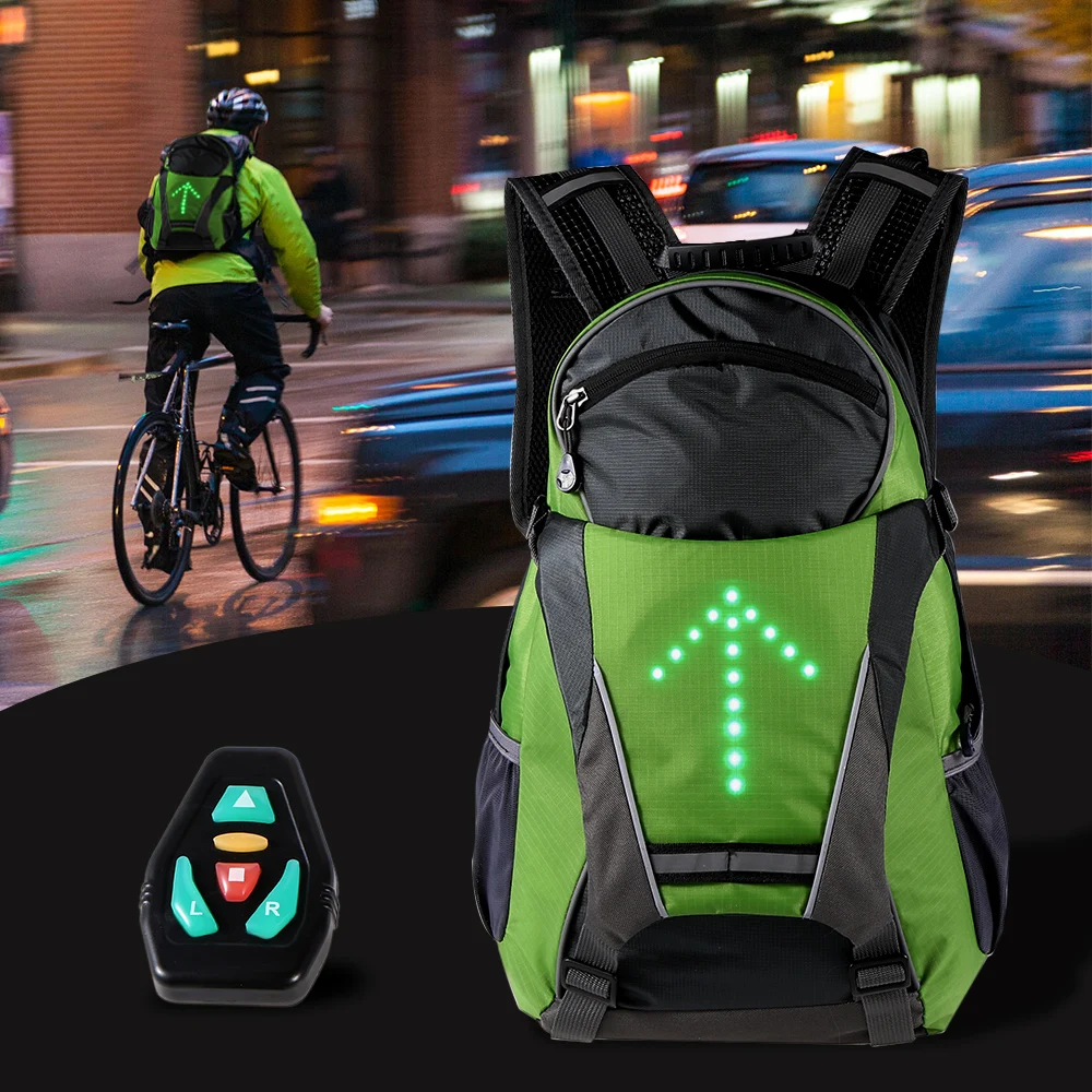 

Lixada 18L Cycling Bicycle Bike Backpack LED Turn Signal Light Reflective Bag Pack Outdoor Safety Night Riding Running Camping
