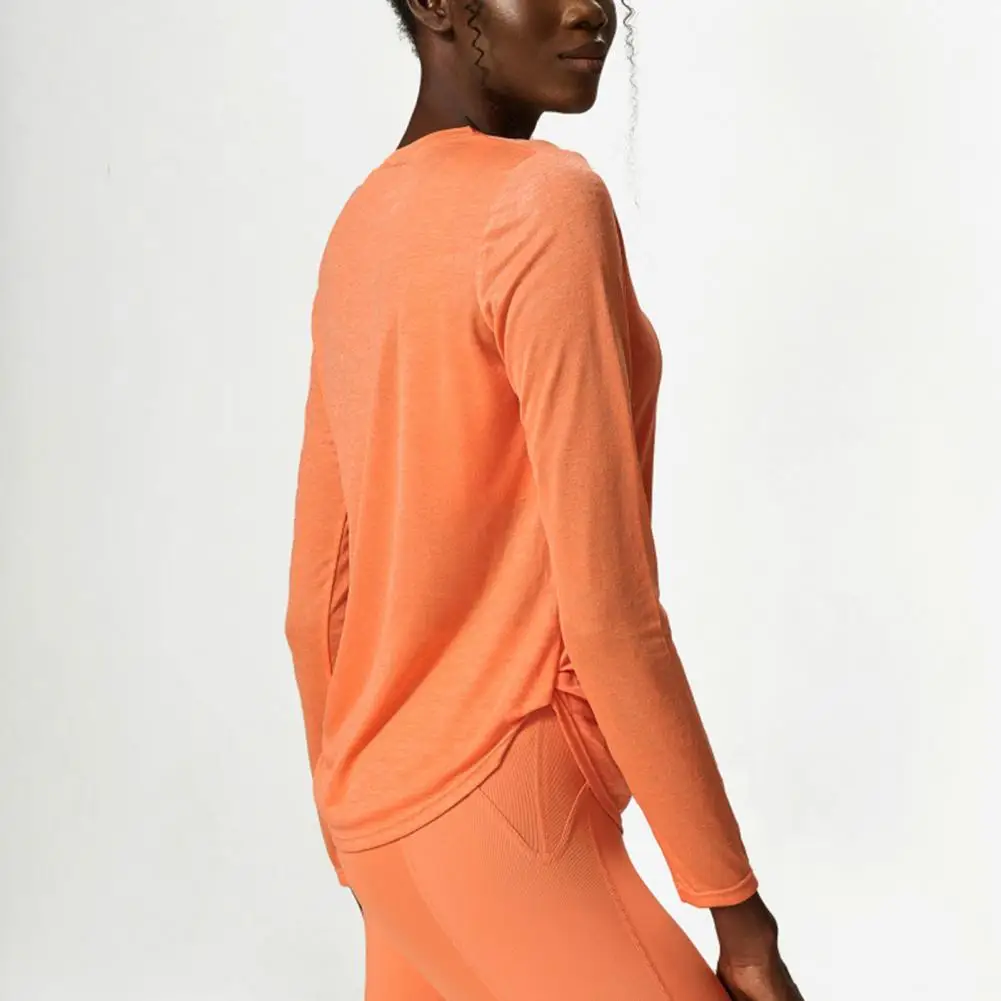 

Yoga T-Shirt Fine Workmanship Practical Odor Resistant Workout Long Sleeve Tee