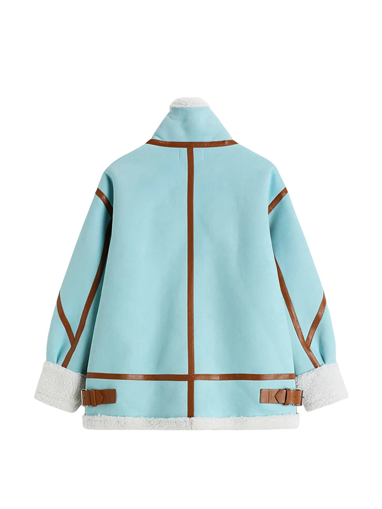 Женская утепленная куртка из овечьей шерсти свободная Утепленная зимняя модная