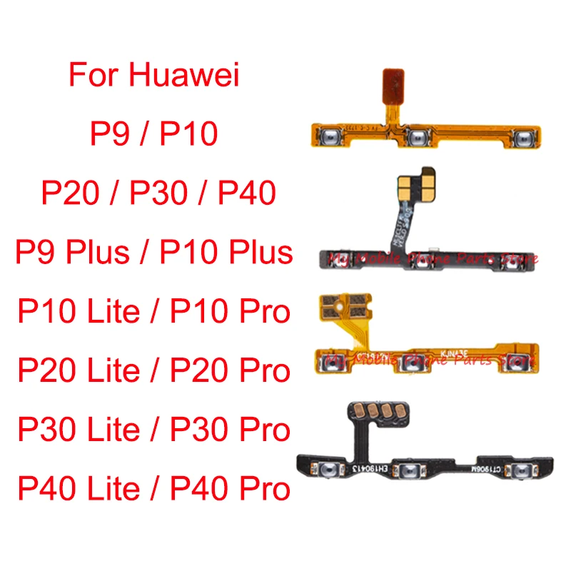 

10 шт. боковые кнопки питания и громкости гибкий кабель для Huawei P9 P10 P20 P30 P40 Lite Pro Plus переключатель громкости вкл. ВЫКЛ. Гибкий кабель