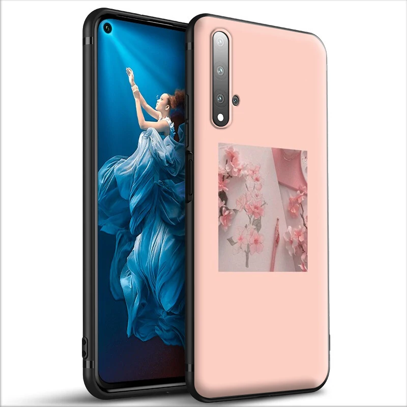 Розовый эстетический силиконовый чехол для Huawei Honor V30 30 8 8A 8X 8C 9 9X 10 Note View 20 20S Pro Lite |
