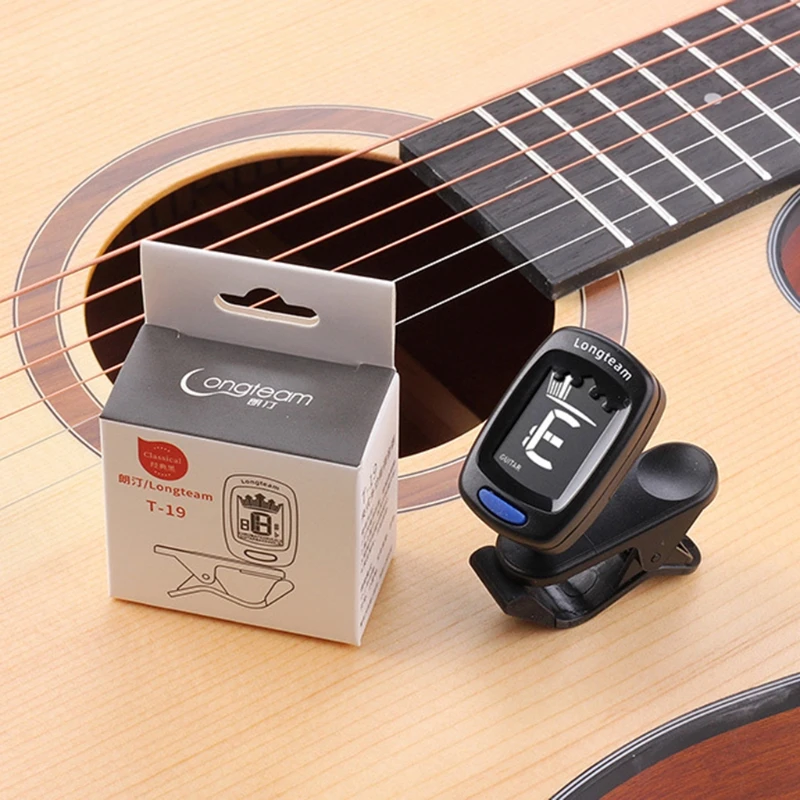 Гитарный тюнер с клипсой цифровой электронный акустический ЖК