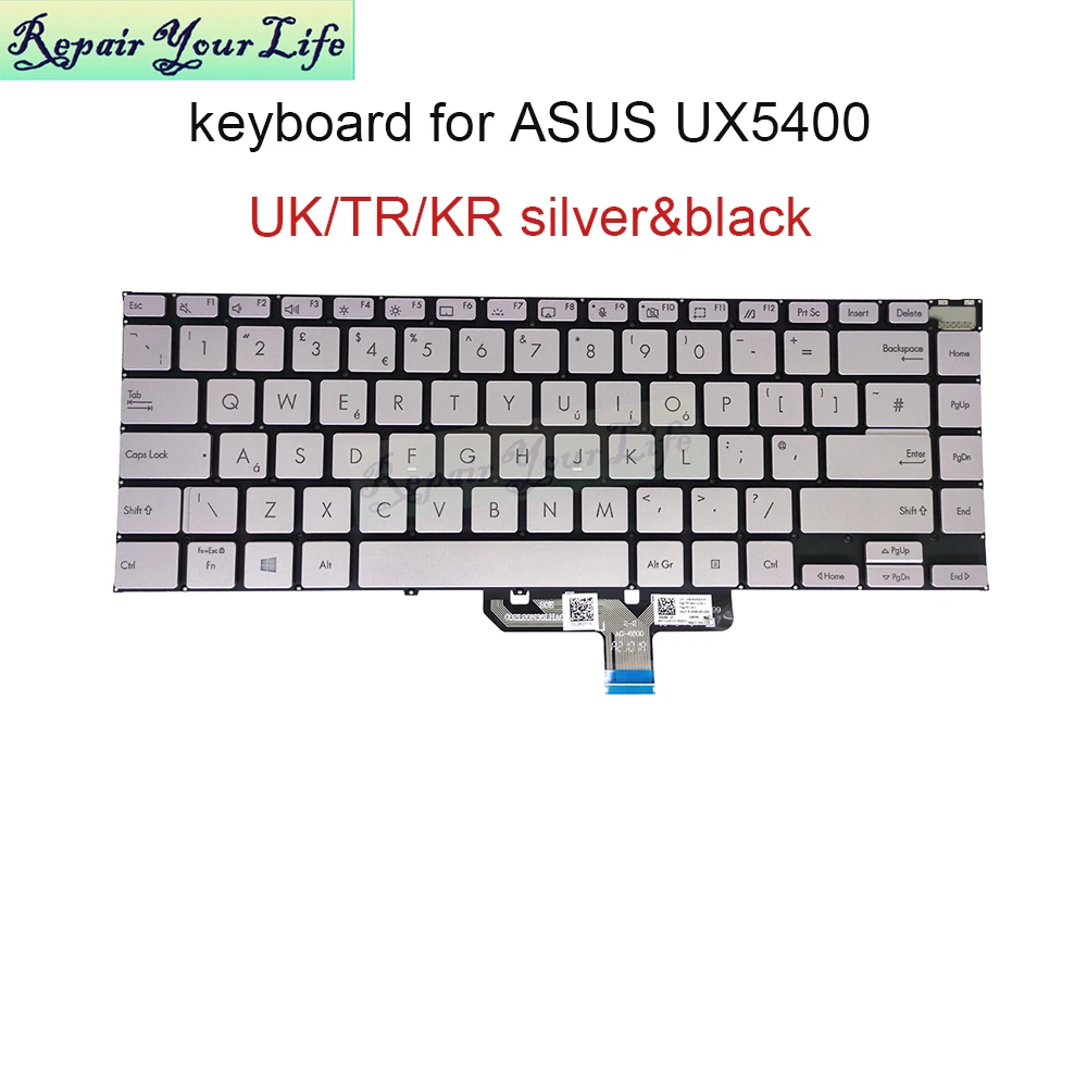 

UK GB turkish/Korean backlit computer keyboard backlight for ASUS Zenbook UX5400 UX5400E UX5400EA EG 4601UK00 4602TU00 ASM20N3