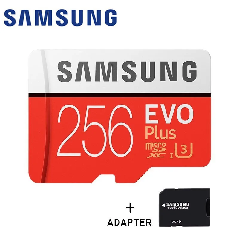Карта памяти SAMSUNG Micro SD карта 32 Гб SDHC 64 128 ГБ 256 512 EVO + SDXC C10 4K TF с адаптером для