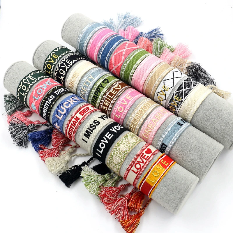 

Woven Friendship Bracelet For Women 2021 Boho Cotton Braided Bracelets Handmade Embroidery Rope Bracelet Customize Jewelry