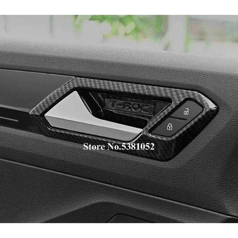 Стайлинг автомобиля для Volkswagen VW T ROC 2018 2019 внутренняя дверная чаша из углеродного