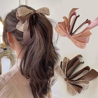 1pc women korean style sweet bow ponytail clip banana clip vertical clip new fashion hair accessories