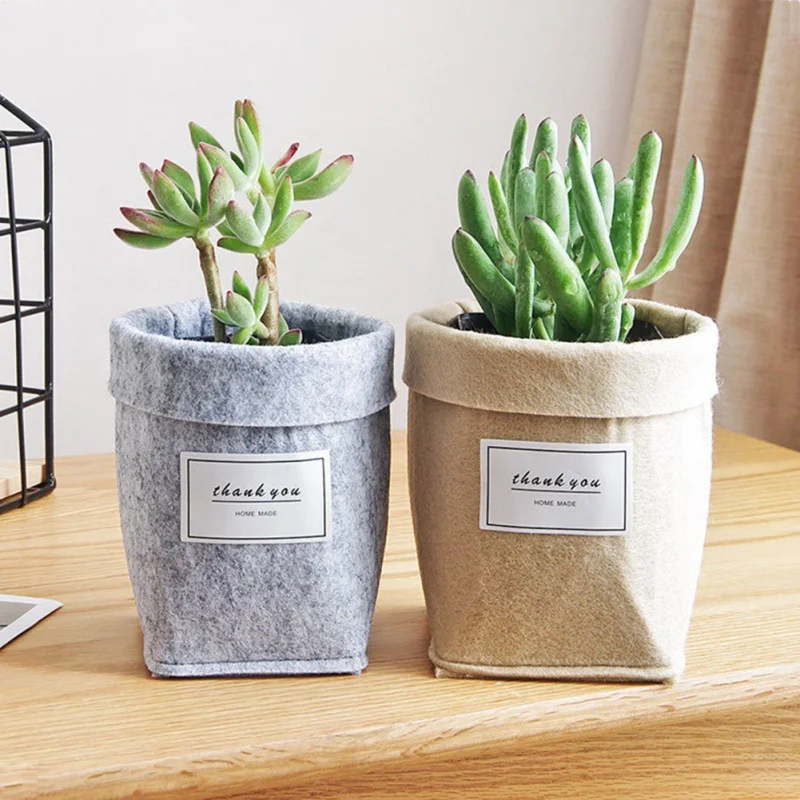 

Fleshy Plant pots felt potsflower Desktop Storage Basket Small Cute Table Storage Basket Space-Saving Storage Bags Organizer W1