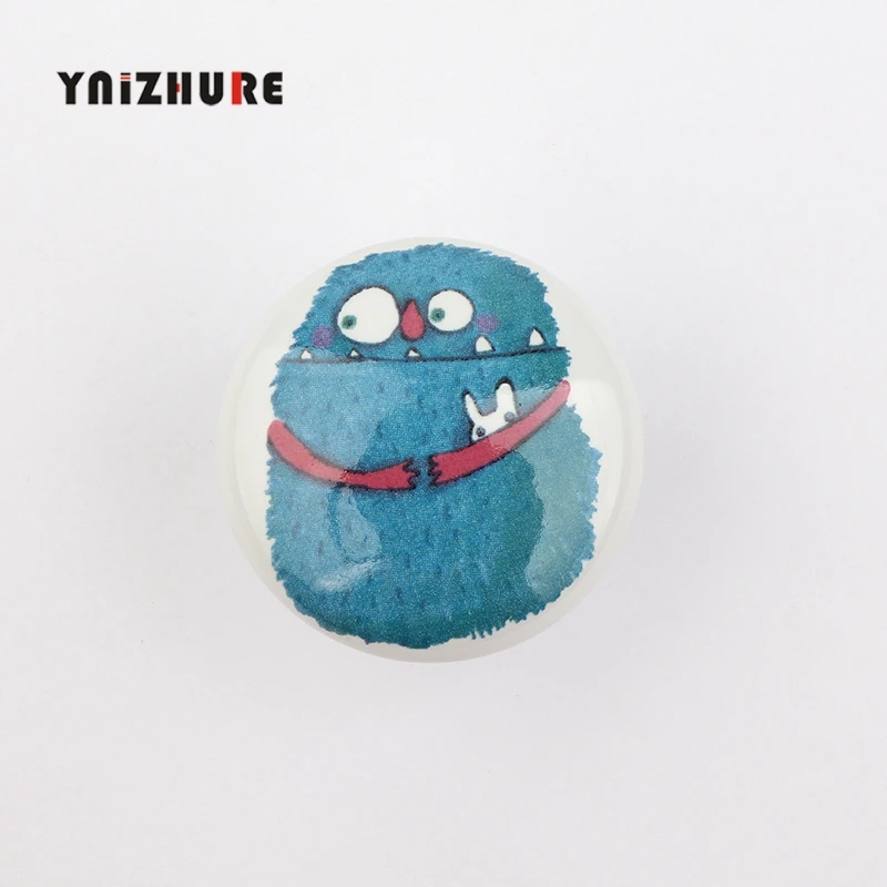 Blue monster YINZHURE бренд Сельский Acme скандинавском стиле Керамический одинарный круглый K Шкаф Кухня сад дверь ручка современного шкафа Ручка - Цвет: Blue monster