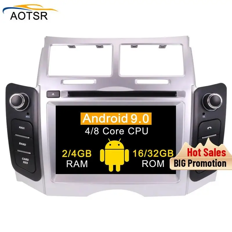 2 Din Android 10 плеер головное устройство для Toyota Yaris 2005 2006 2007 2008 2009 2010 2011 GPS навигация