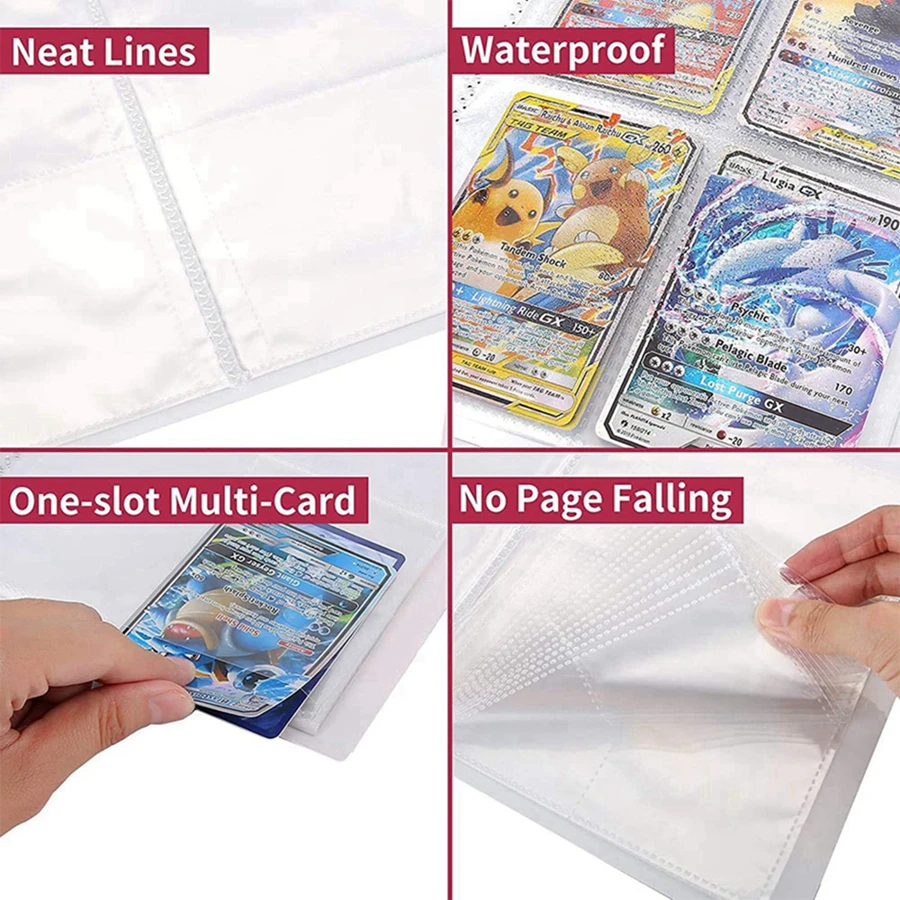 

432Pcs 9 Pocket Album Pokemon Playing Game Book Cards Collection Holder Cartoon VMAX GX EX Card Folder Loaded Cool Map Kids Toys