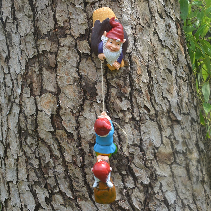 

1 Set Garden Gnome Decor Decorations Resin Climbing Dwarf Dolls for Lawn Yard Decor