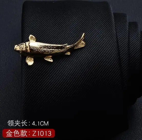 Fish 20 шт./лот, Золотой зажим для галстука, винтовка, пистолет, якорь, курительная трубка, ножницы для рыбы, очки, ручка для ключей, зажим для галстука, зажимы для галстука, мужские ювелирные изделия, смешанный заказ - Окраска металла: Fish