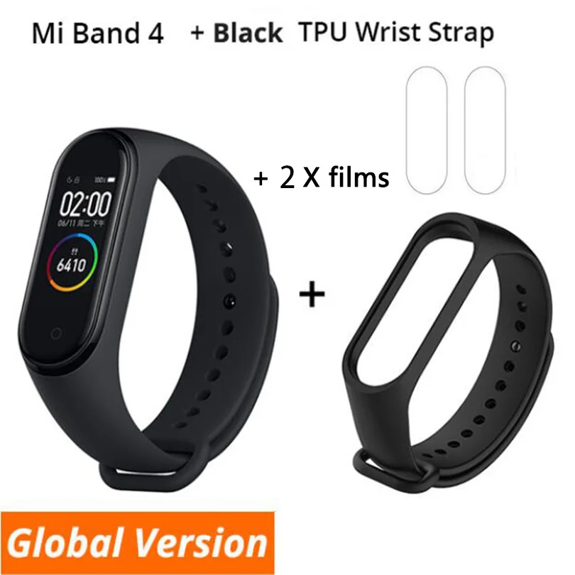 B4 n film n black Xiaomi mi-браслет 4 Smart Bluetooth 5,0 mi Band 4 Браслет фитнес-браслет AMOLED сенсорный экран Музыка AI сердце - Цвет: B4 n film n black