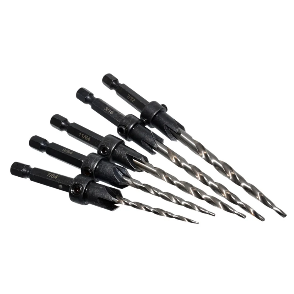 

5Pcs Countersink Drill Bits Woodworking Drill Bits High-speed Steel Drill Bits